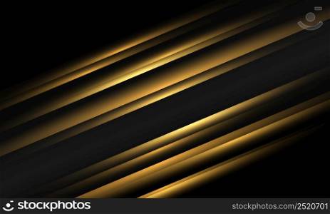 Abstract gold speed light dynamic on black design modern futuristic background vector