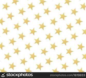 Abstract gold stars modern pattern. Texture of gold foil. Celebration, Falling golden abstract decoration for party, birthday celebrate, anniversary or event, festival decor. illustration - Vector 