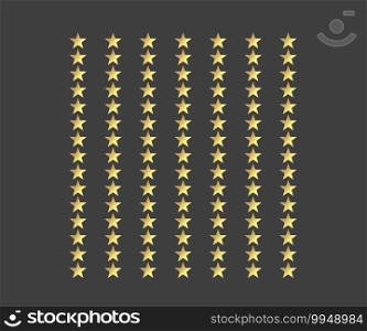 Abstract gold stars modern pattern. Texture of gold foil. Celebration, Falling golden abstract decoration for party, birthday celebrate, anniversary or event, festival decor. illustration - Vector 