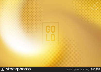 Abstract gold swirl color design of luxury design with halftone decoration background. Use for ad, poster, artwork, template design, print. illustration vector eps10
