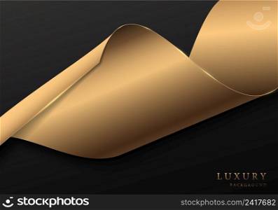 Abstract gold template flying silk luxury style artwork. Minimal design for usage background. Illustration vector