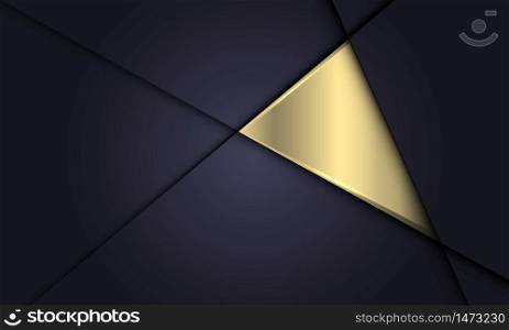 Abstract gold triangle on dark metallic design modern futuristic luxury background vector illustration.