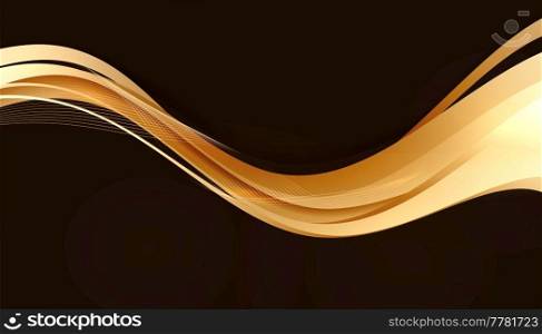 Abstract Gold Waves background. Shiny golden moving lines design element for gift, greeting card and disqount voucher. Vector Illustration. Abstract Gold Waves. Shiny golden moving lines design element for greeting card and disqount voucher.