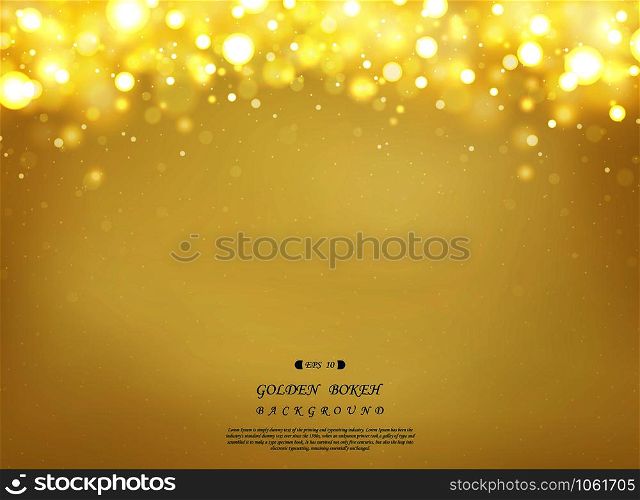 Abstract golden background with glitters decorative on top, adjusting in various ways for presenting. vector eps10