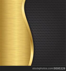Abstract golden background with metallic grill vector image