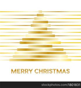 Abstract golden christmas tree on white background