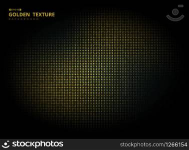 Abstract golden circle halftone element on black background. Decorate for luxury ad, print, artwork, template design, cover, annual report. illustration vector eps10