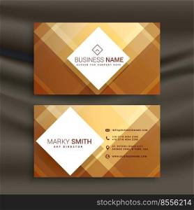 abstract golden geometric business card design template
