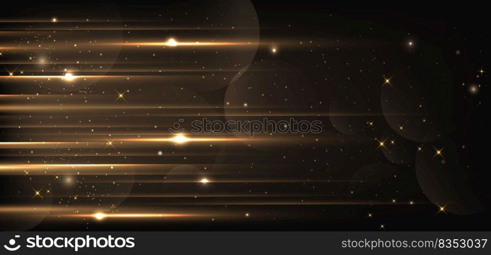 Abstract golden light background with dust sparkling glitter. Luxury concept. Vector illustration 