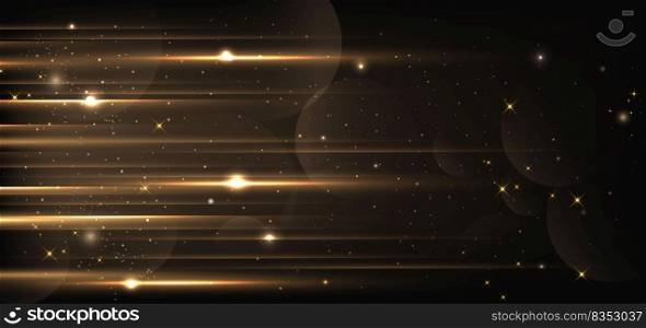 Abstract golden light background with dust sparkling glitter. Luxury concept. Vector illustration 