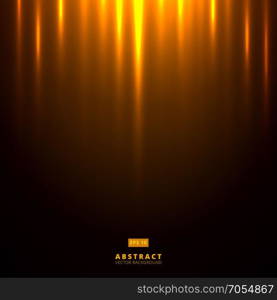 Abstract golden lighting on dark brown background. Vector illustration