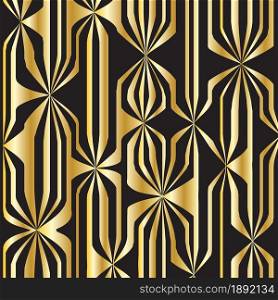 Abstract golden lines on black background. Vector illustration