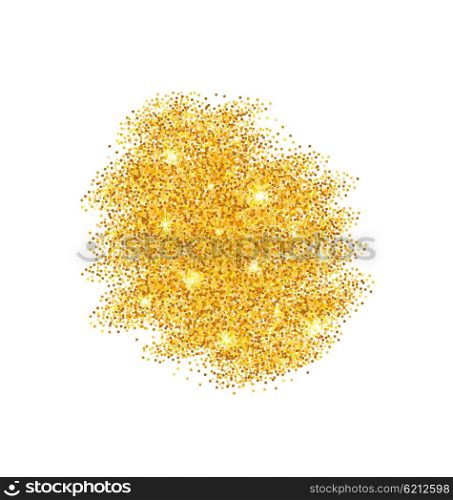 Abstract Golden Sparkles on White Background. Illustration Abstract Golden Sparkles on White Background. Gold Glitter Blob Isolated - Vector
