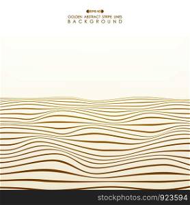 Abstract golden stripe line wavy ocean pattern background, vector eps10