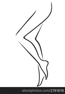 Abstract graceful female legs, hand drawing vector outline
