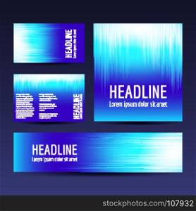 Abstract gradient backgrounds set. Set of abstract gradient backgrounds vector templates in blue color
