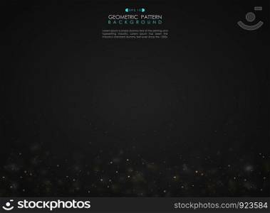 Abstract gradient black background with small glitters bokeh decoration, vector eps10