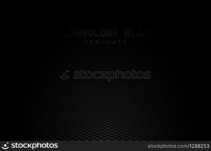 Abstract gradient black square pattern of technology perspective design background. Use for ad, poster, artwork, template design. illustration vector eps10