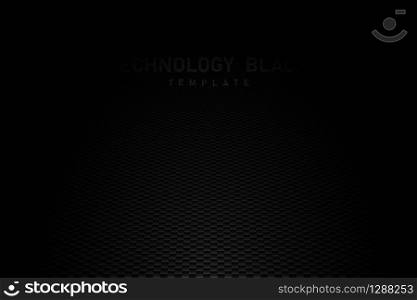 Abstract gradient black square pattern of technology perspective design background. Use for ad, poster, artwork, template design. illustration vector eps10