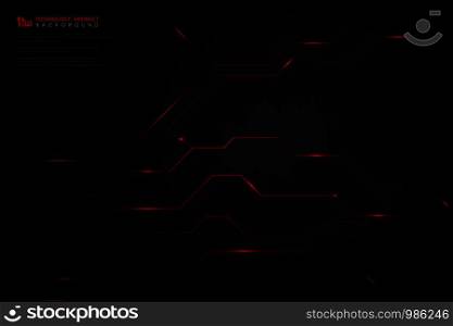 Abstract gradient black technology on red line background. You can use for poster, ad, presentation background, annual report, artwork. illustration vector eps10