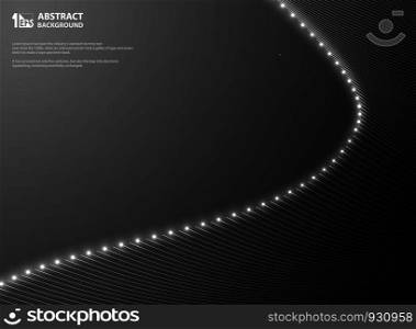 Abstract gradient black with mesh line glowing glitters. Dark movement presentation. You can use for abstract art work, ad, poster, brochure. vector eps10