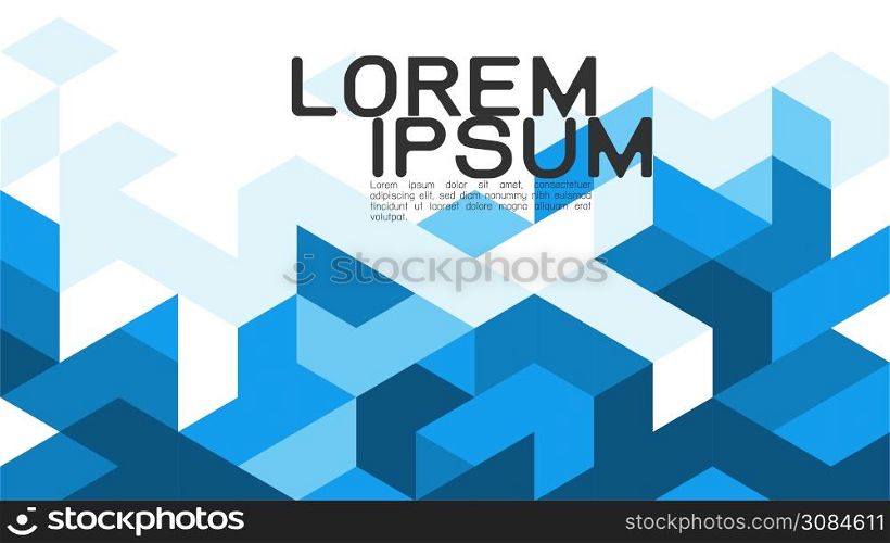 Abstract gradient blue background with mixed geometric and modern overlapping on white background, space for text on top position. Vector illustration