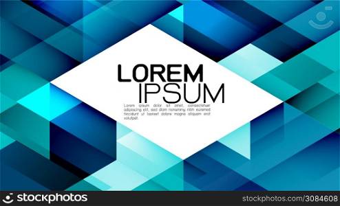Abstract gradient blue background with mixed geometric template and modern overlapping on white background and center space for text. Vector illustration