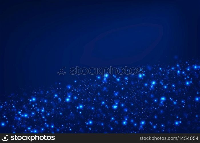 Abstract gradient blue bokeh design of artwork decoration background. Decorate for copy space of text, print, ad, paper, cover. illustration vector eps10
