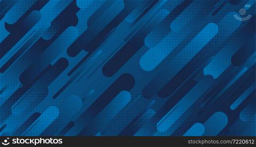 Abstract gradient blue design of rounded lines pattern decorative template. Overlapping with copy space of text in center background. illustration vector