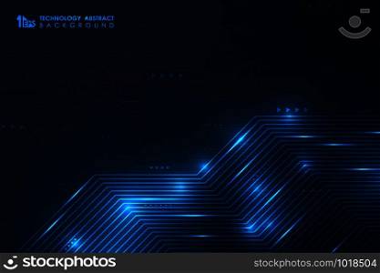 Abstract gradient blue futuristic line technology background. You can use for ad, poster, annual report, print, hitech artwork. illustration vector eps10