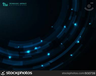 Abstract gradient blue futuristic stripe curve lines. Technology presenting of art. Can use for brochure, banner, leaflet, wallpaper, annual report. Vector eps10
