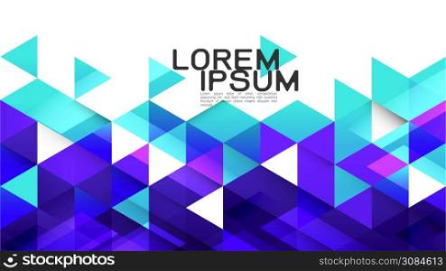 Abstract gradient blue mixed geometric template and modern overlapping on white background with space for text on top. Vector illustration