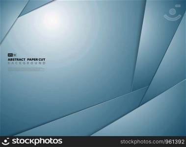 Abstract gradient blue paper cut shape pattern design background. You can use for ad, poster, presentation, artwork, cover print. illustration vector eps10