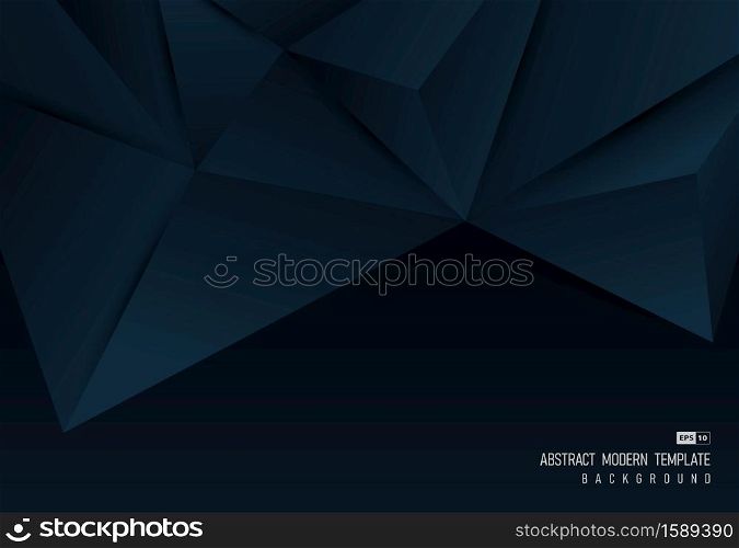 Abstract gradient blue polygon pattern design of technology background. illustration vector eps10