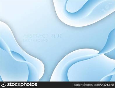 Abstract gradient blue stripe line artwork design. Overlapping layers decorative template background. Illustration vector