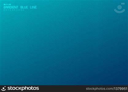 Abstract gradient blue wavy design of minimal artwork background with dot pattern tech. Decorate for ad, poster, artwork, template design, print. illustration vector eps10