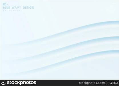 Abstract gradient blue wavy line pattern of minimal design artwork background. Use for ad, poster, template, print, cover. illustration vector eps10