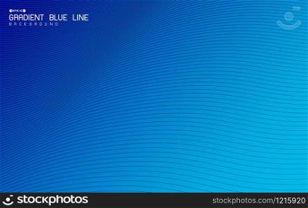 Abstract gradient blue wavy pattern design of art line design background. Decorate for ad, poster, artwork, template design, presentation. illustration vector eps10