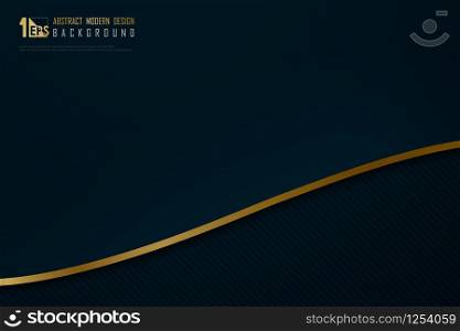 Abstract gradient blue with stripe line gold design decorative background. Decorate for ad, poster, artwork, template design, print. illustration vector eps10