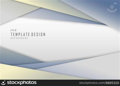 Abstract gradient color design of blue and yellow decorative template. Future stylel of triangle elements pattern design with shadow background. illustration vector