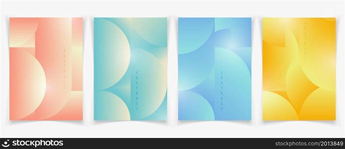 Abstract gradient color style of colorful with soft light geometric artwork template. Overlapping design of template set background. Illustration vector