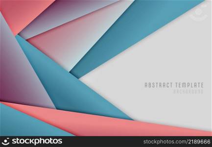 Abstract gradient colorful paper cut of lines template style. Overlapping of paper cut detail background. Illustration vector