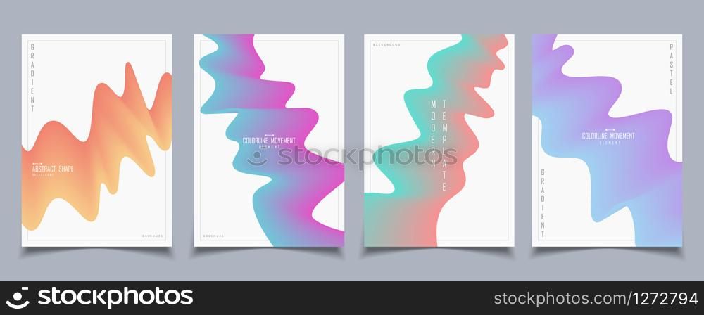 Abstract gradient colors fluid design brochure set background. Decorate for modern design, artwork, book, template, background. illustration vector eps10