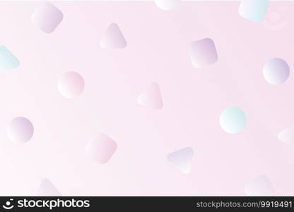 Abstract gradient colors on geometric shape on gradient pink background