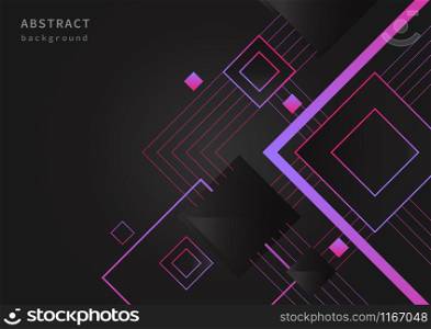 Abstract gradient geometric squares on background technology style. Vector illustration
