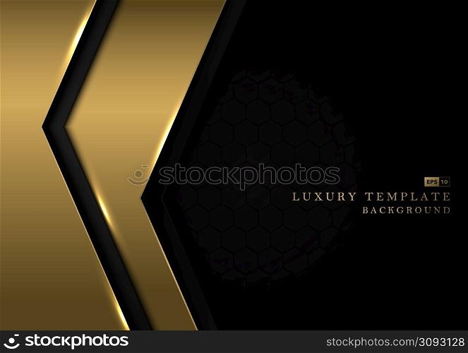 Abstract gradient golden template design decoration artwork. Geometric texture of black for copy space of text background. Illustration vector
