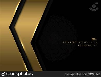 Abstract gradient golden template design decoration artwork. Geometric texture of black for copy space of text background. Illustration vector