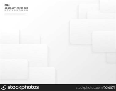 Abstract gradient gray and white color paper cut template design background. You can use for ad, poster, artwork, presentation template. vector eps10