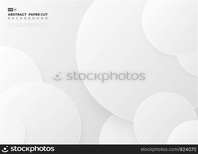 Abstract gradient gray circle pattern design paper cut template background. You can use for presentation background, poster, ad, artwork design. vector eps10