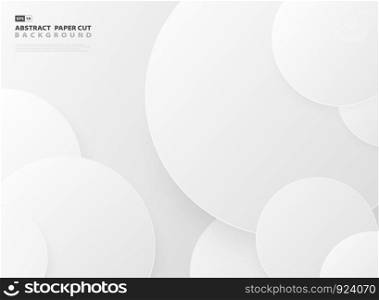 Abstract gradient gray circle pattern design paper cut template background. You can use for presentation background, poster, ad, artwork design. vector eps10